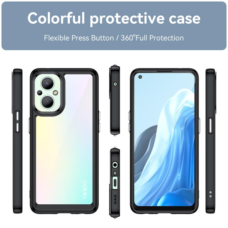 For Cover OPPO Reno 8 Lite Case Reno 8 Lite Capa New Shockproof Bumper Clear Transparent Multicolor For Fundas Reno 8 Lite Cover