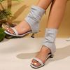 Heeled Sandals Women Summer Boots Kitten High Heels Shoes Designer 2025 New Brand Cowboy Ankle Open Toe Casual Party Pumps Cool