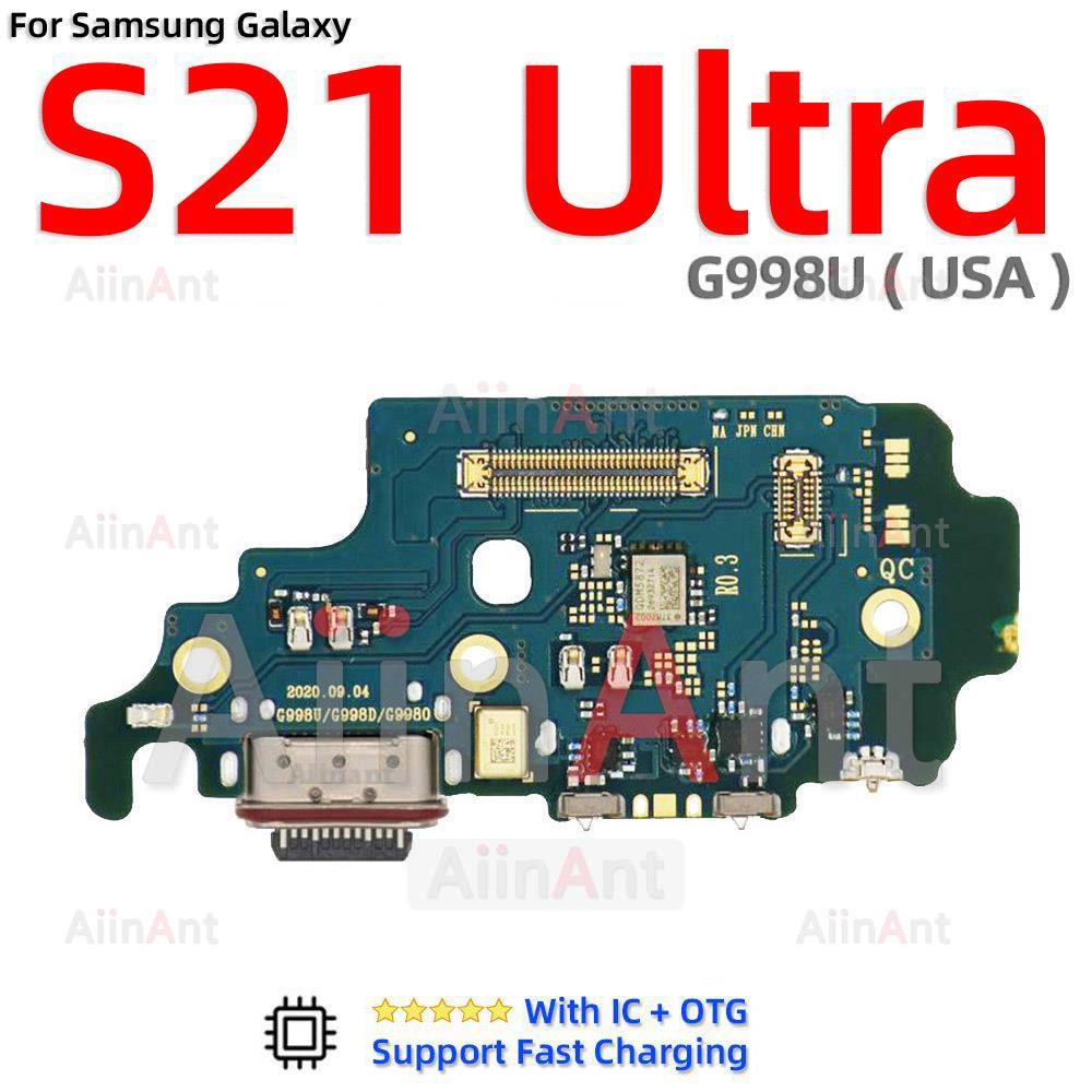 Aiinant USB Charger Board Dock Connector Charging Port Flex Cable For Samsung Galaxy S21 Ultra Plus FE G991B G991N G991U G991W