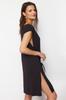 Women's Fashion New Dress Black Mini Knitted Tie Beach Dress