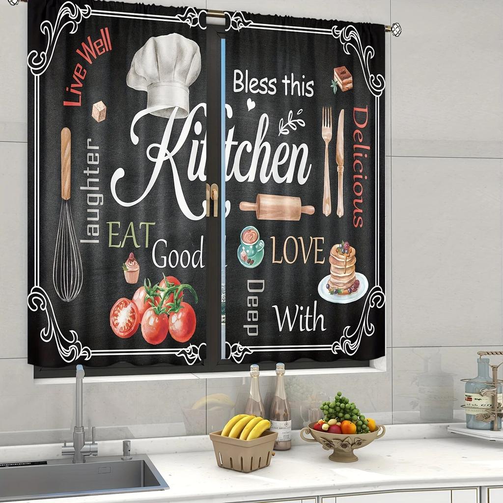 2 панели фермерский дом винтажные кухонные шторы короткие маленькие черно-белые деревенские ретро деревенские стержни карманные шторы кафе занавески