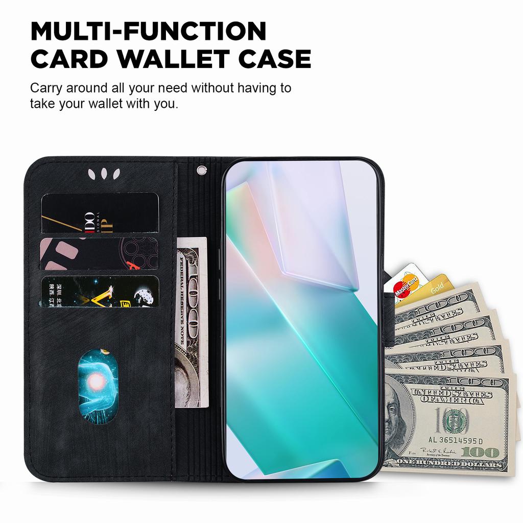 For Realme 15 Pro 5G/15 5G Wallet Case Tiger Imprint Leather Shockproof Phone Cover with Wrist Strap