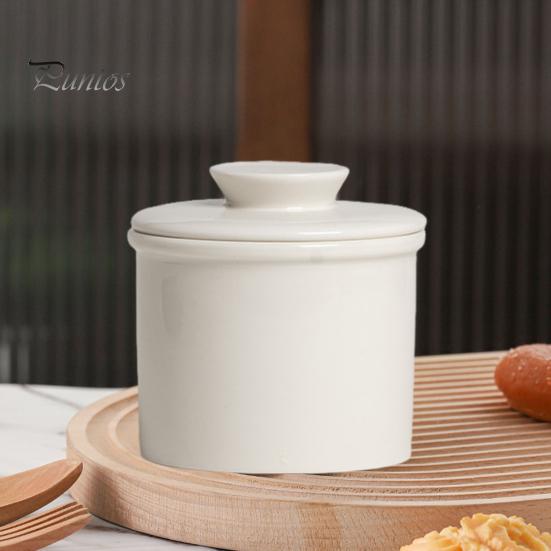 Французская керамическая банка для масла с герметичной крышкой, однотонный дизайн, прочная емкость для масла на кухне, многофункциональная банка для хранения орехов и джема