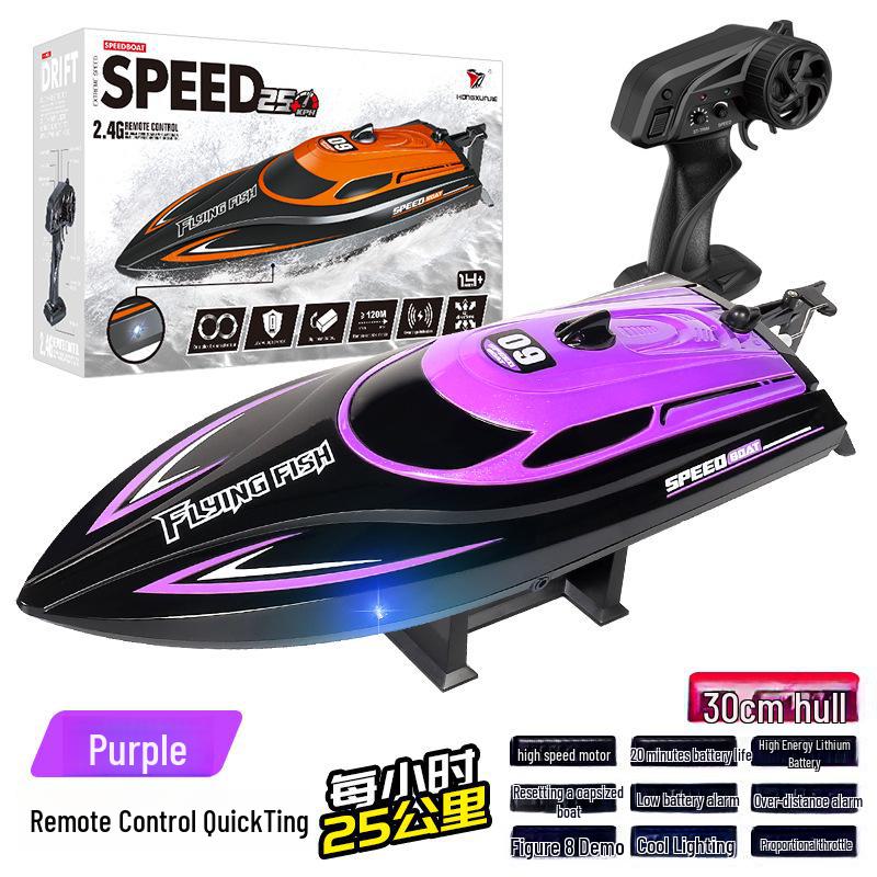 HJ812 Высокоскоростной гоночный катер на радиоуправлении - 2.4G Электрическая водная игрушка, 25 км/ч.