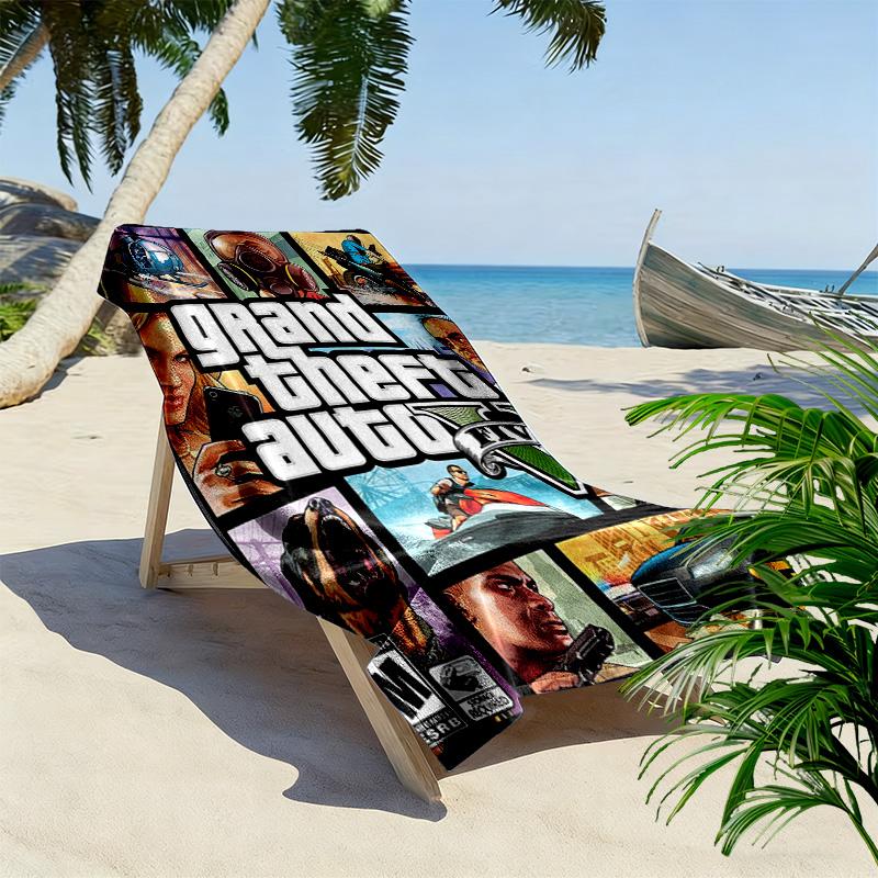 Grand Theft Auto V: Adventure Awaits beach towel Beach towel for vacation photos Outdoor camping Outdoor pool towel quick-drying swim towel swim