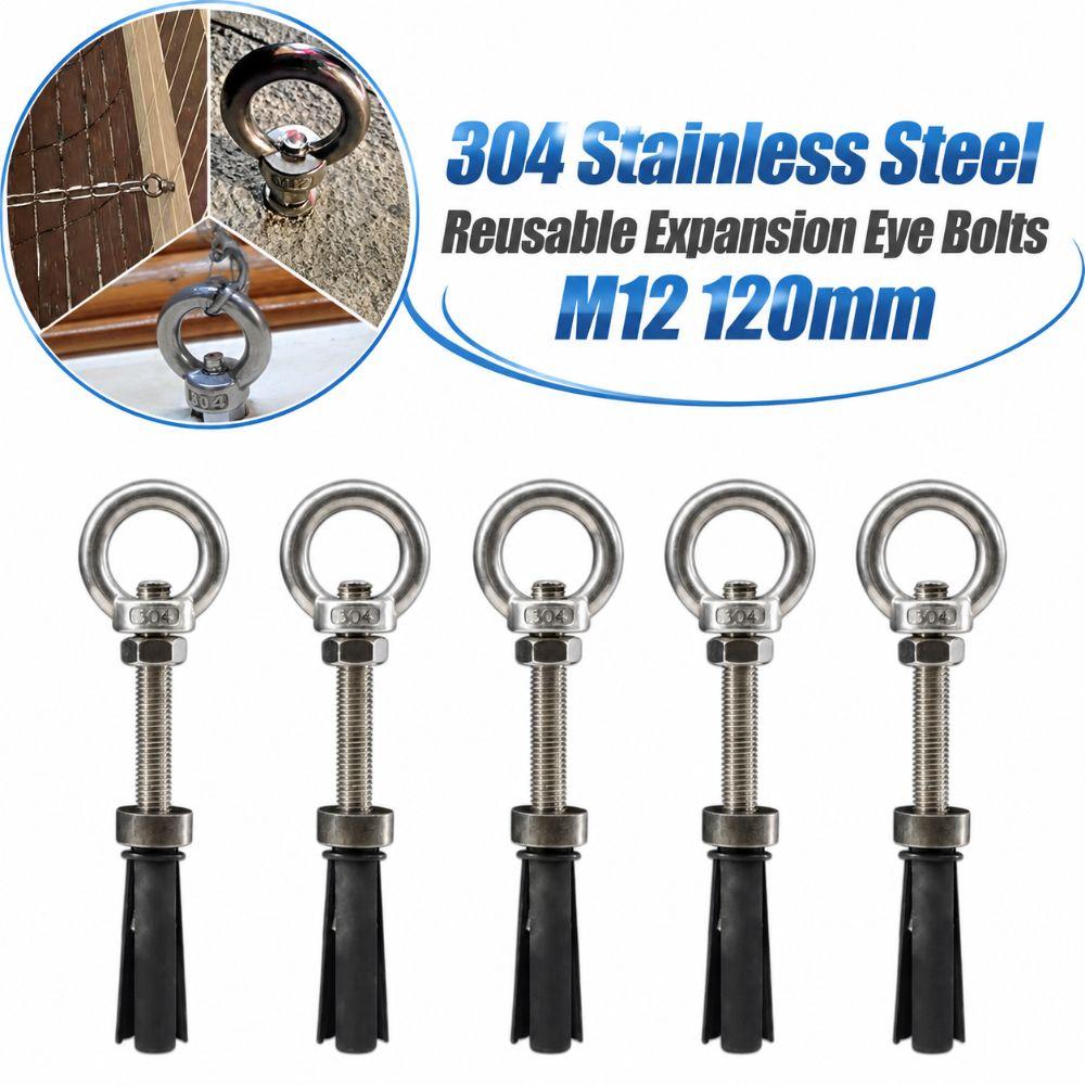 M12 120mm Expansion Screws Removable Expansion Bolts Reusable Expansion Eye Bolts Multifunctional