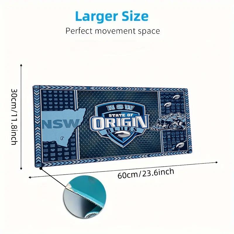 NSW Blues State of Origin Color Mouse Pad Large Gaming Table Cushion Non-slip Laptop Tablet Big Mousepad XXL Mat Mini PC Playmat With Lock edge