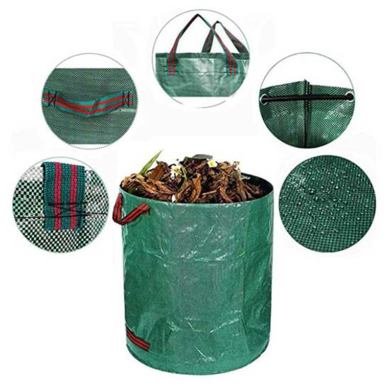 Garden Garbage Bag Waterproof Leaf Sack Large Capacity Reusable Leaf Collection Bag for Garden Yard Waste Debris Storage