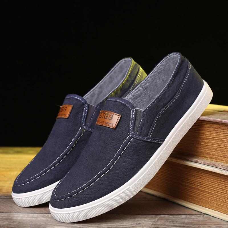 Summer Cowboy Fashion Mens Casual Shoes Low-top Slip On Men's Loafers Denim Breathable Male Flat Canvas Shoes