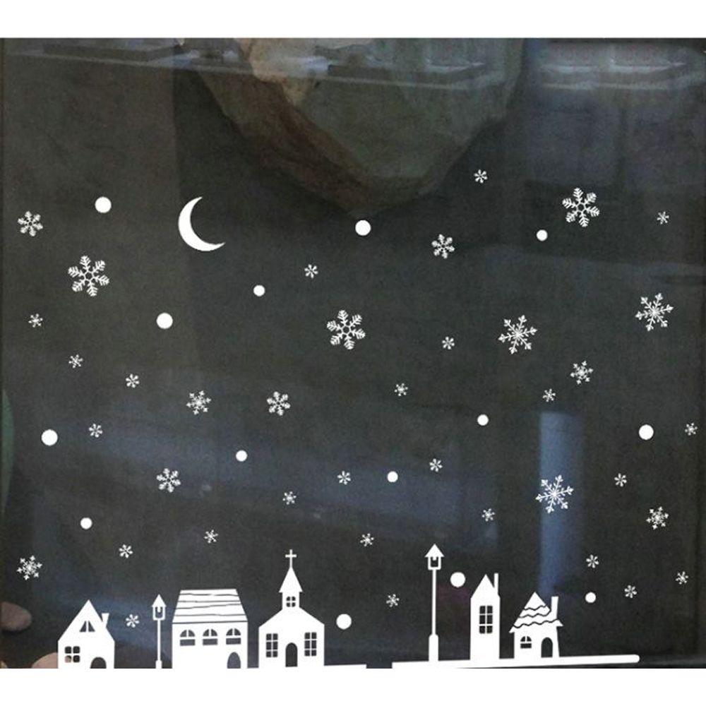 Новогодние подарки в виде снеговика и снежинки Рождественские плакаты Веселое Рождество Декор для окон Наклейки на окна