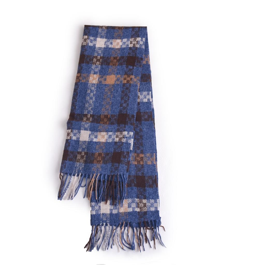 Autumn and Winter Niche High-end Scarf Trendy Fashion Couple Color Matching Plaid with Imitation Cashmere Warm Shawl