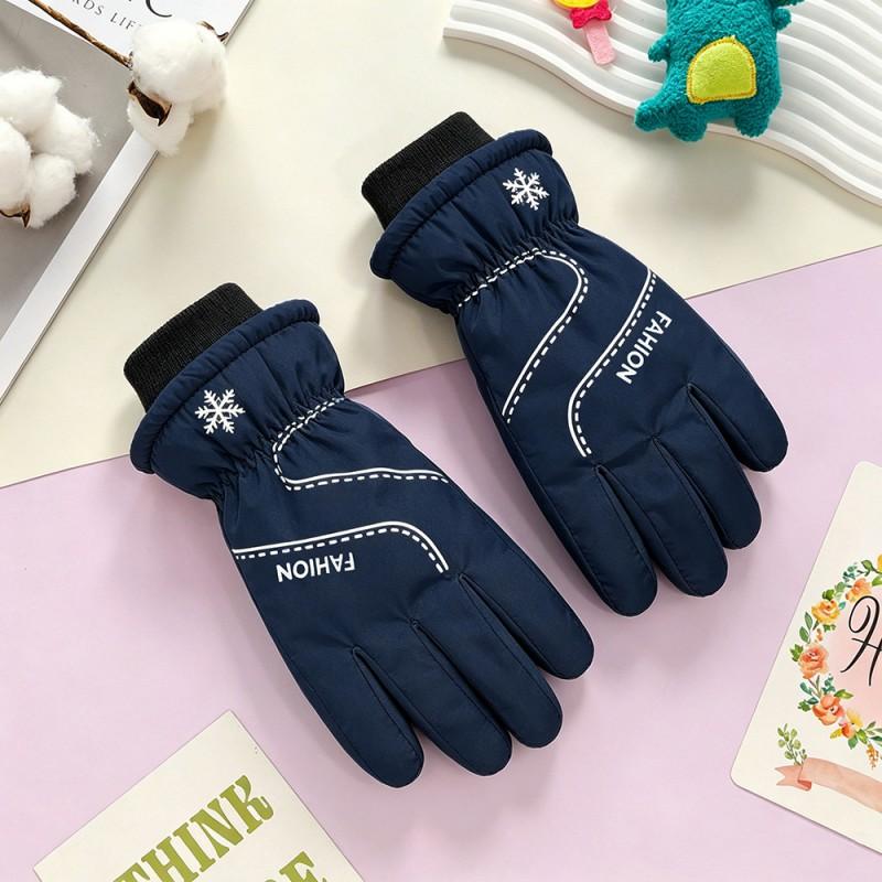 Kids Winter Ski Gloves Windproof Waterproof Thick Fleece Lined Boys Girls Cycling Outdoor Use