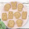 8Pcs/Set Cat Cookie Cutters Plastic 3D Cartoon Pressable Biscuit Mold Cookie Stamp Kitchen Baking Pastry Bakeware Tool