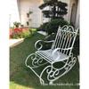 European Outdoor Wrought Iron Rocking Chair: Princess Style for Patio, Balcony, or Garden.
