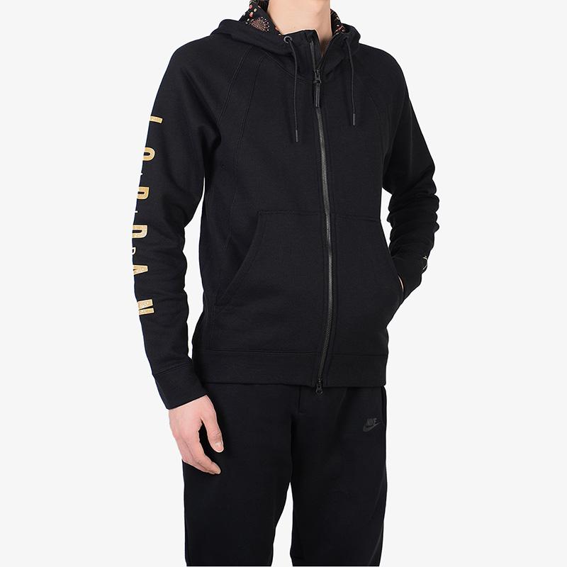 Air Jordan Китайский Новый год Фейерверк с капюшоном на молнии Повседневная куртка Мужская верхняя одежда Черный AO1922-010