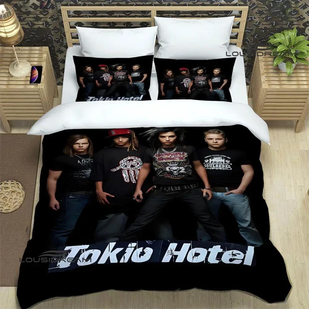 Постельные комплекты с принтом группы Tokio Hotel изысканный набор постельных принадлежностей пододеяльник комплект одеяла постельное белье роскошный подарок на день рождения