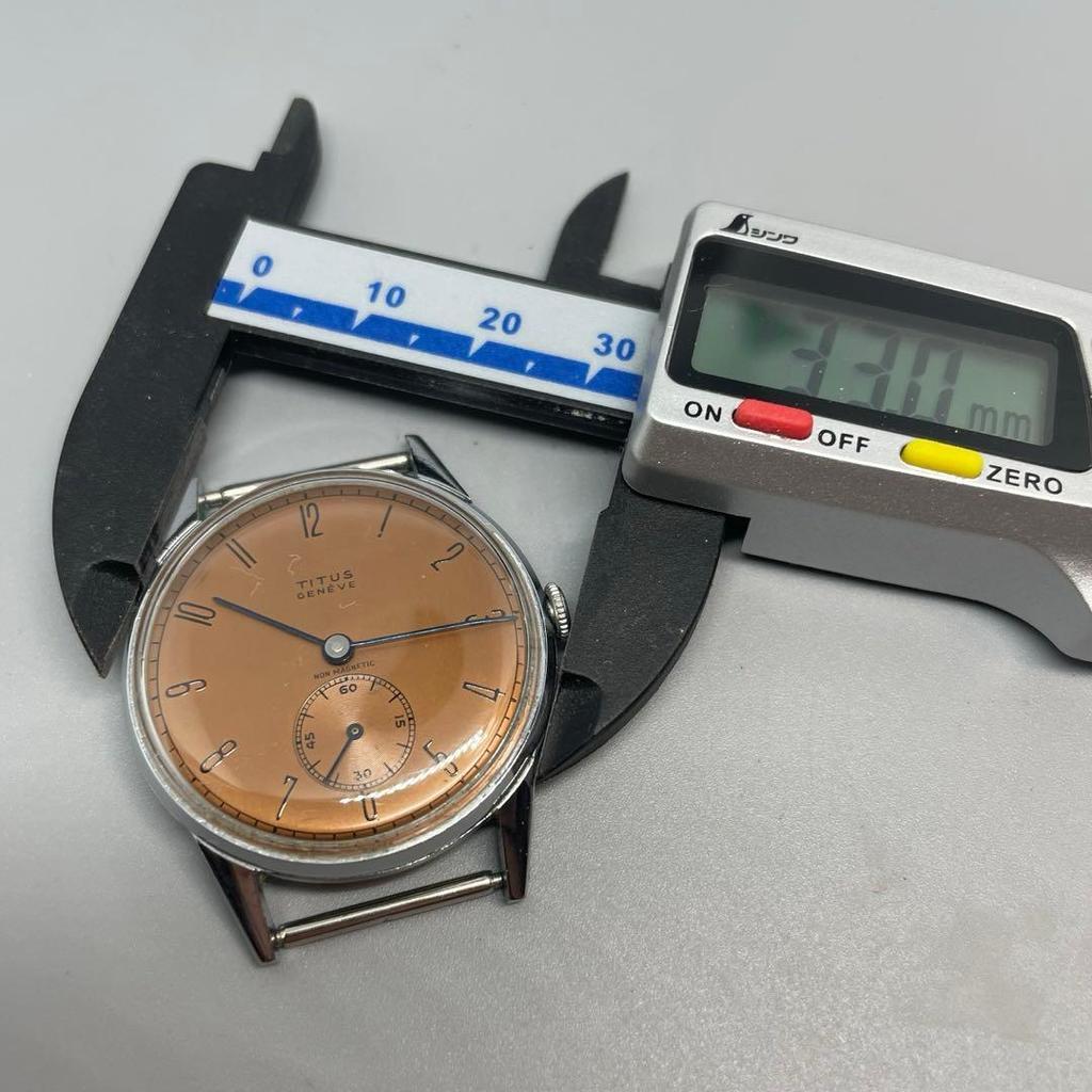 Used Weekend special TITUS Swiss made 15 stone manual winding watch tropical dial?
