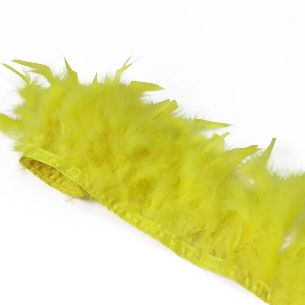 1 метр Натуральная отделка из перьев индейки Высота 10-15 см Свадебная одежда Украшение платья DIY Перьевая лента Швейные поделки