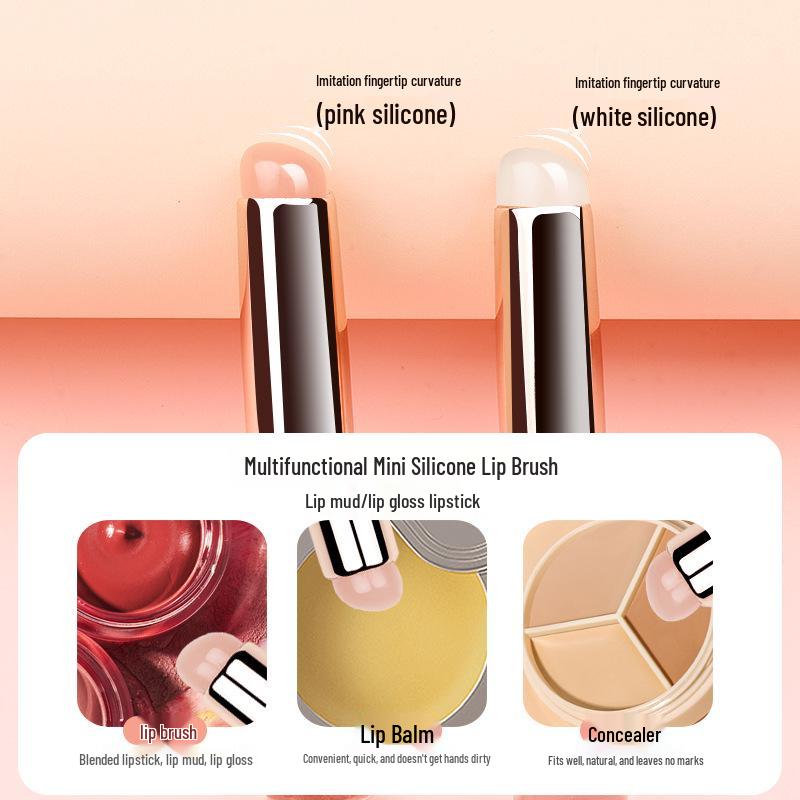 Прозрачная силиконовая кисть для губ с крышкой - Портативный инструмент для растушевки помады и бальзама
