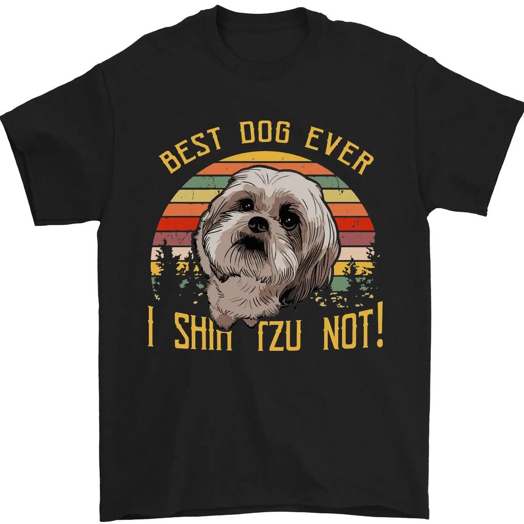 Best Dog Ever I Shih Tzu Not Funny Herren T Shirt 100 Baumwolle vintage Washed streetwear graphic Casual Unisex