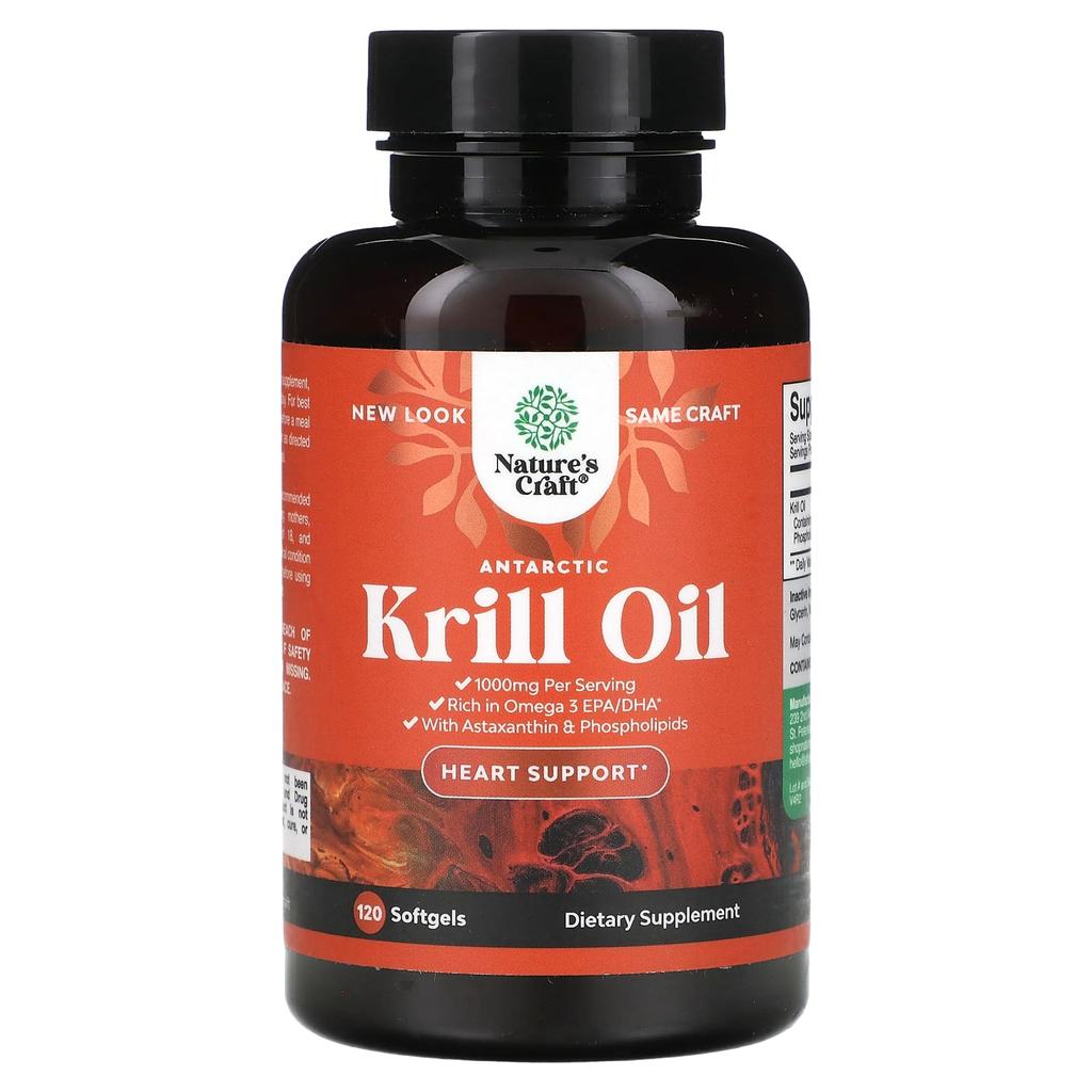 Nature's Craft Antarctic Krill Oil, 500 Mg, 120 Softgels