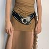 Waist Closure Waist Corset Belts Shiny Wide Rhinestone Belt Elegant Elastic Cummerbunds  Girl