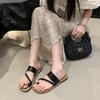 Fashion Rubber Flip Flops Glitter Slides Slippers Soft Women Luxury Shoes Pantofle Hawaiian Jelly Comfort Designer Flat 2025 Crystal