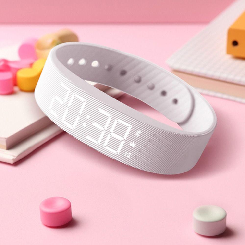 Регулируемый браслет с будильником, светодиодные цифровые фитнес-браслеты, модный вибрирующий будильник для студентов