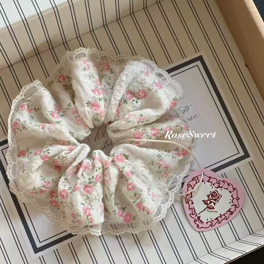 Lace Edge Hair Band, Premium Sense, Large Large Intestine Ring, Hair Tie, Headband, Women'S Summer Hair Rope, Hair Accessories, Bow.