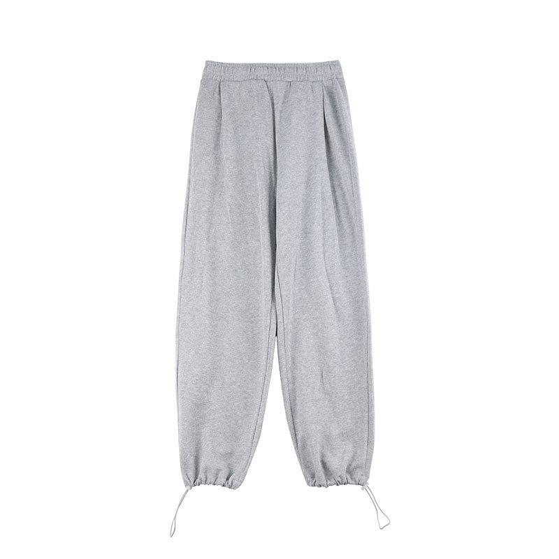 Женские спортивные штаны на раннюю осень, свободные, драпирующиеся, прямые, трубой, с узкими штанинами, завязками на щиколотках, повседневные спортивные штаны, узкие брюки с широкими штанинами