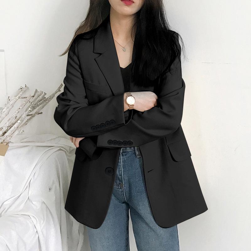 Elegant Blazer Women Fashion Vintage Suit Jackets Jackets Coat Office Lady Chic Classic Solid Casual Oversized Outerwear