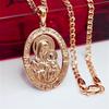 Rose Gold Italian Exquisite Virgin Mary Pendant Jewelry Gift for Women