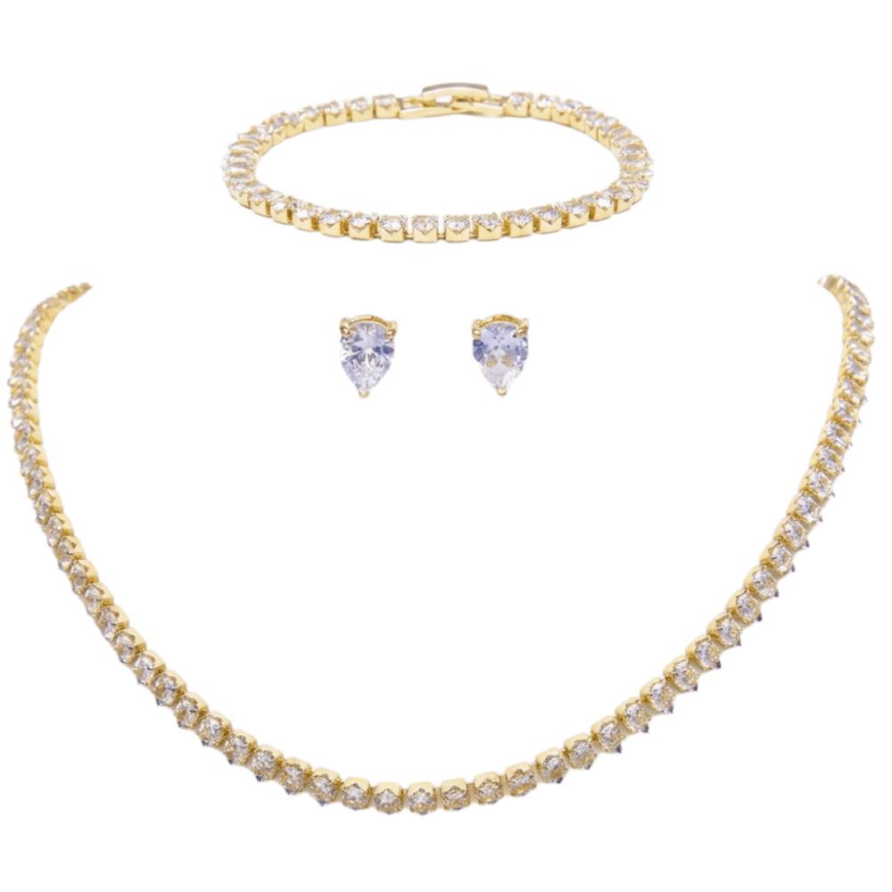 3Pcs/set Elegant Cubic Zirconia Jewelry Set Zirconia Wedding Accessories Set Bride
