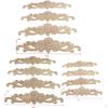 12xx Retro Unpainted Floral Wood Carved Corner Applique