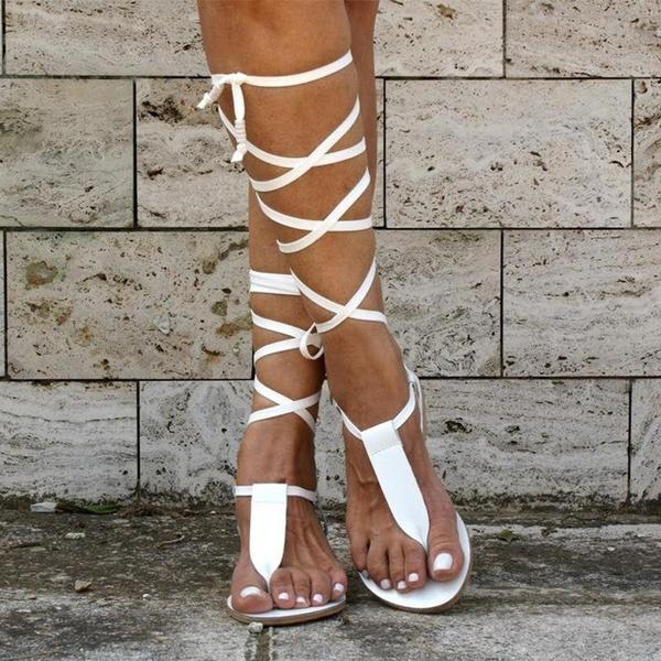 Женские пикантные сандалии Corss на шнуровке с вырезами, женские сандалии на плоской подошве с высоким берцем, женские гладиаторы до колена, летняя обувь, сандалии для девочек