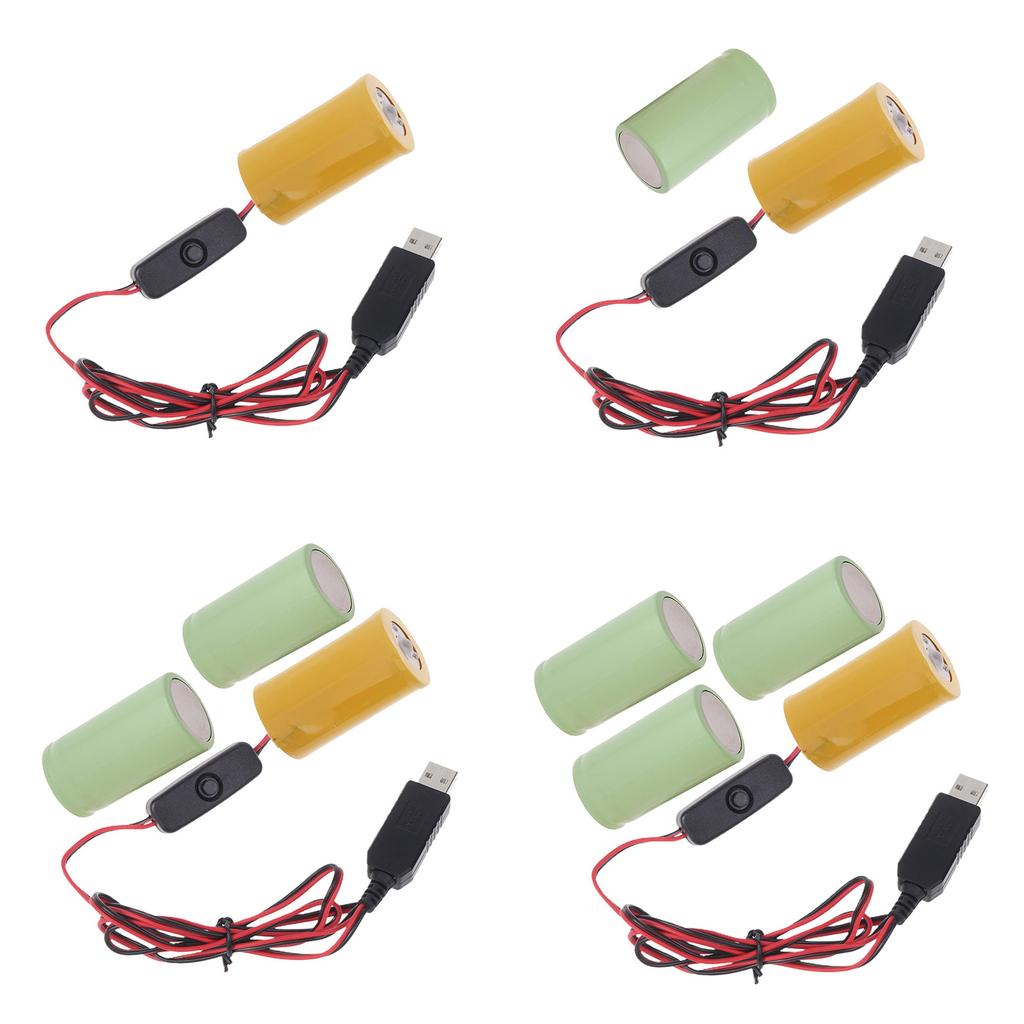 USB к 1,5 В-6 В1А LR20 D, выключатели батарей с переключателями, фиктивная батарея, кабель питания, шнур для игрушек/настольных ламп/фонарика