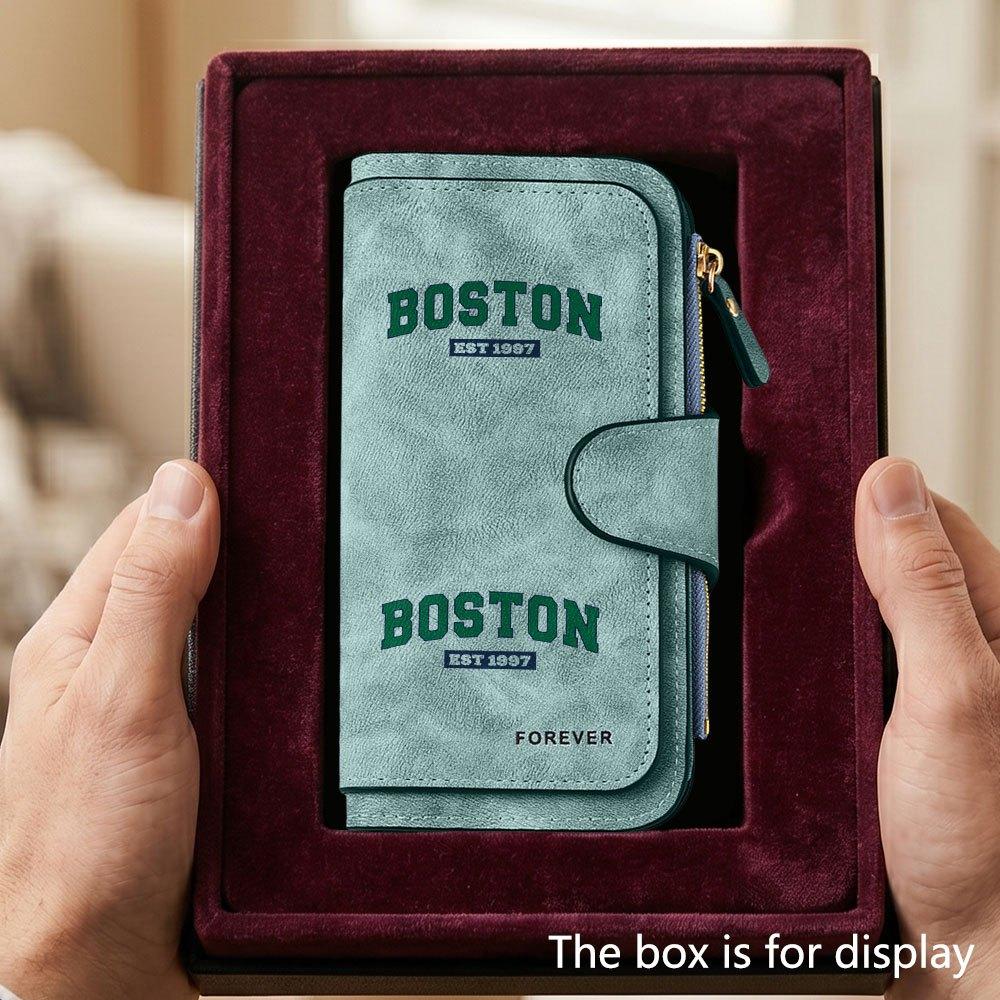 Мужской кошелек Boston большой вместимости со слотом для визиток и карманом для наличных, подходит для официальных мероприятий и офисного использования, подарок для профессионалов,