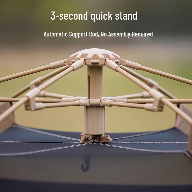 BLACKDOG Hexagonal Quick-Setup Tent: Automatic Open, UV and Rain Protection, Outdoor Camping Shelter