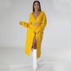 2025 Women's Autumn/Winter Long Sleeve Pocket Cardigan Sweater - Solid Color