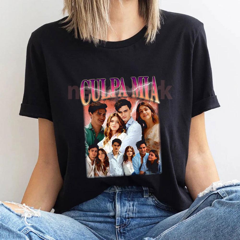 Моя вина Фильм Culpa Mia Винтажные Графические Футболки Габриэль Гевара Женская Унисекс Рубашка Ной Ник Фильм RoУнисекс Кино Хлопковая Футболка