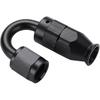 4AN PTFE Hose End Fitting 180 Degree Elbow Swivel Aluminum Black