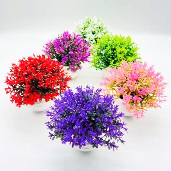 1 комплект имитация бонсай экологически чистый для дома пластиковый многоцветный искусственный травяной горшок для растений уникальный свадебный декор пластик