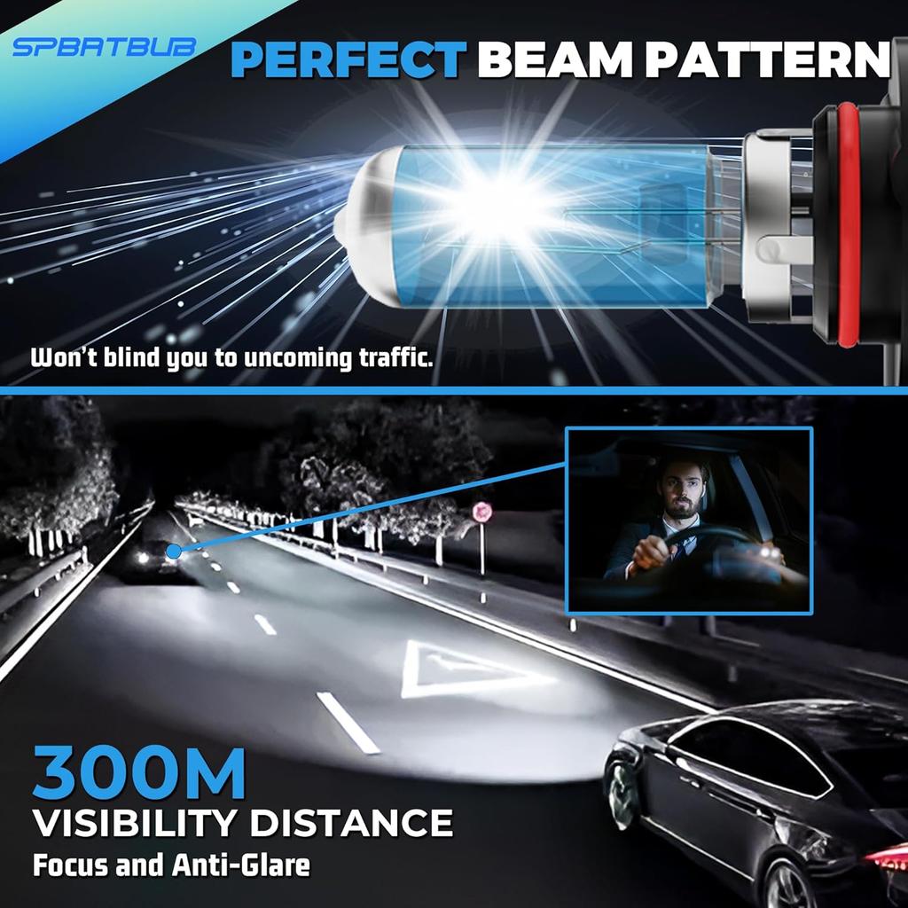 Compatible with TOYOTA PRIUS 2010 2011 2012 2013 2014 2015 Halogen Headlight bulbs,9005/HB3/H10 High Beam + H11/H8/H9 Low Beams + H11 Fog Lights,