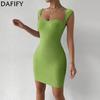 Women's Fashion Summer Spring Solid Color Print Sleeveless V-Neck High Waist Casual Dresses
