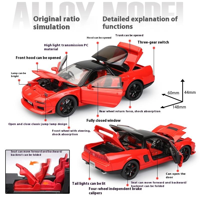 COT1 JDM 1:32 Honda Acura NSX NA1 Суперкар Пара Сплав Металл Литье под давлением Модель Автомобиля Звук и Свет Детская Игрушка Коллекционные Предметы День Рождения
