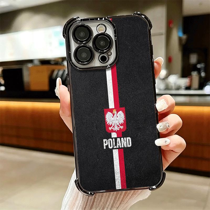 Чехол для телефона с флагом Польши, белый-красный, мягкий, для iPhone 15 16 17 Air 14 Pro Max 16E Plus 13 12 Mini, с покрытием, противоударный, Fundas