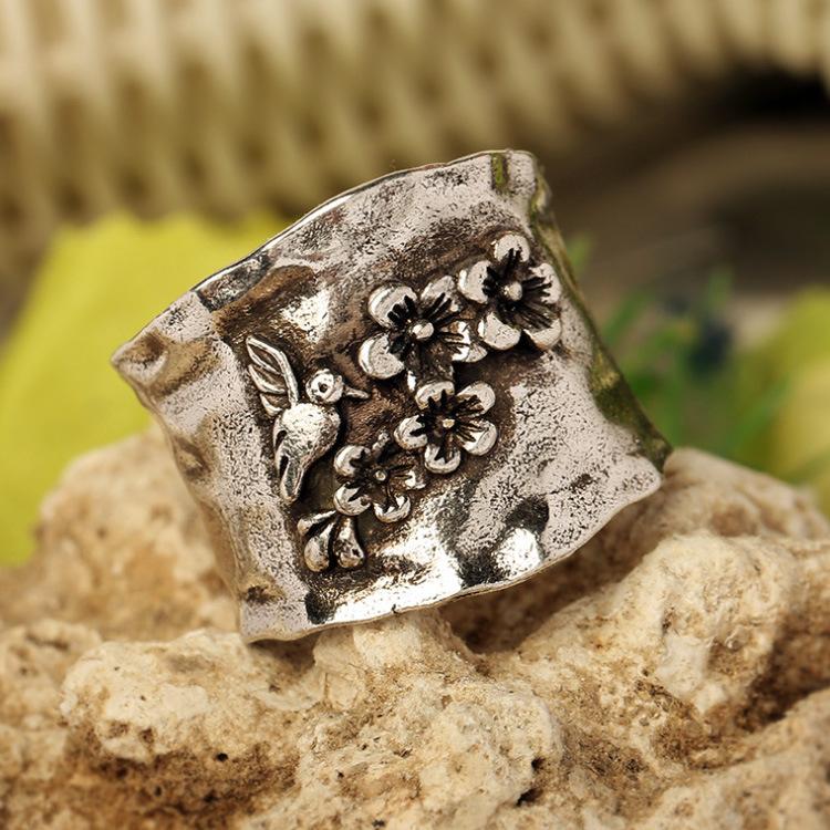 New Jewelry European and N Simple Personality Like Butterfly Flower Set Diamond Ring