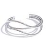 Yhpup 60mm Stainless Steel Layered Open Wrist Bracelet Bangle for Women Trendy Personalized Jewelry Tarnish Resistant