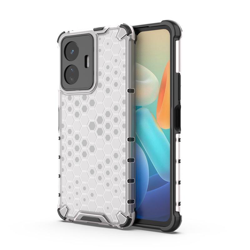Прозрачный противоударный чехол-соты Vivo S18/V50 с полной защитой