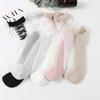 5 Pairs Fashion Transparent Socks Bow Floral Transparent Silk Socks Crystal Silk Socks for Women